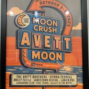 Moon Crush Avett Moon Concert Poster - Orange & Blue
